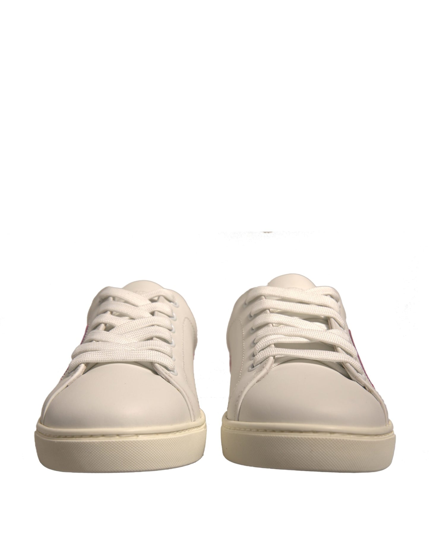 Dolce & Gabbana White Suede Leather Low Top Sneakers Shoes Dolce & Gabbana