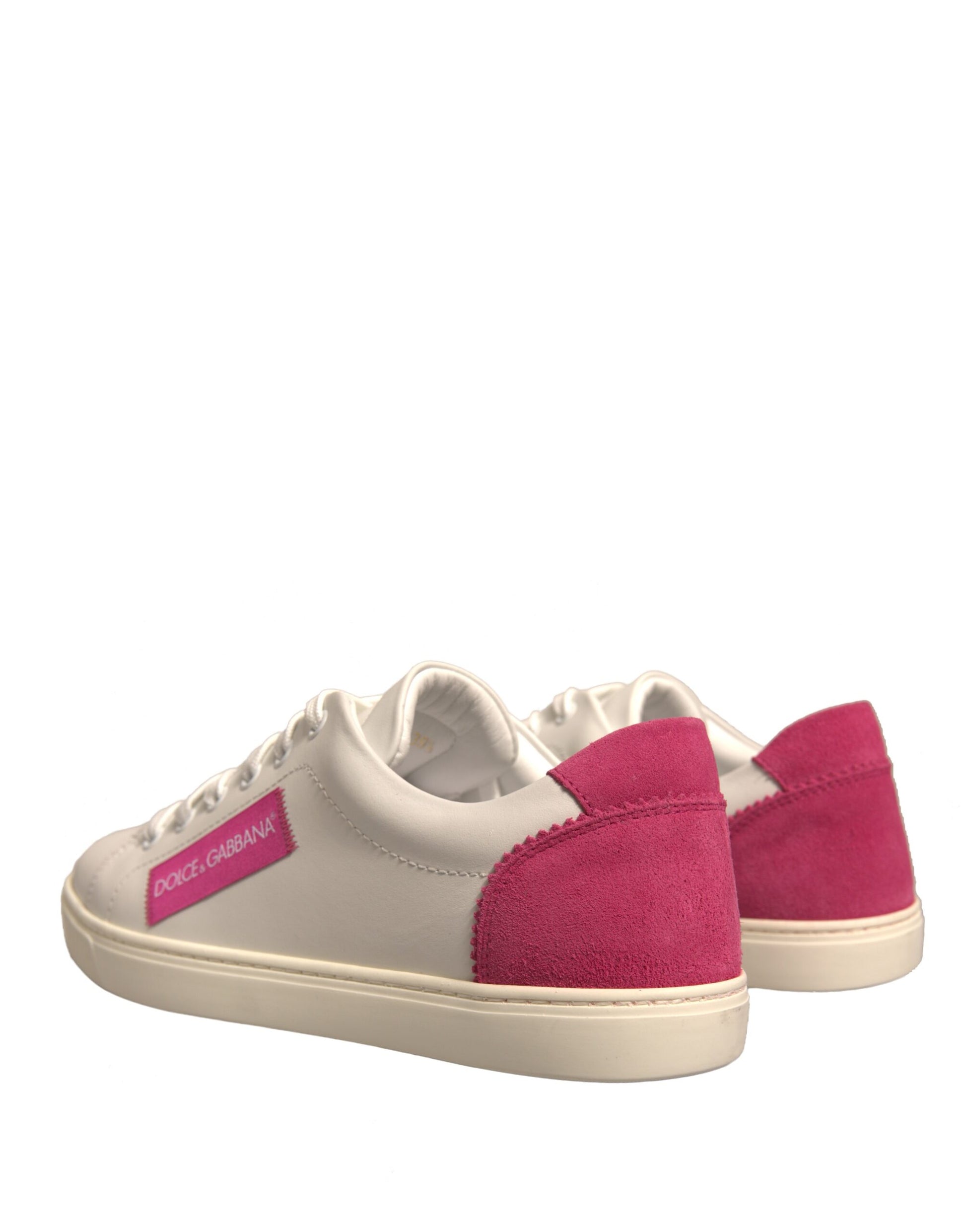Dolce & Gabbana White Suede Leather Low Top Sneakers Shoes Dolce & Gabbana