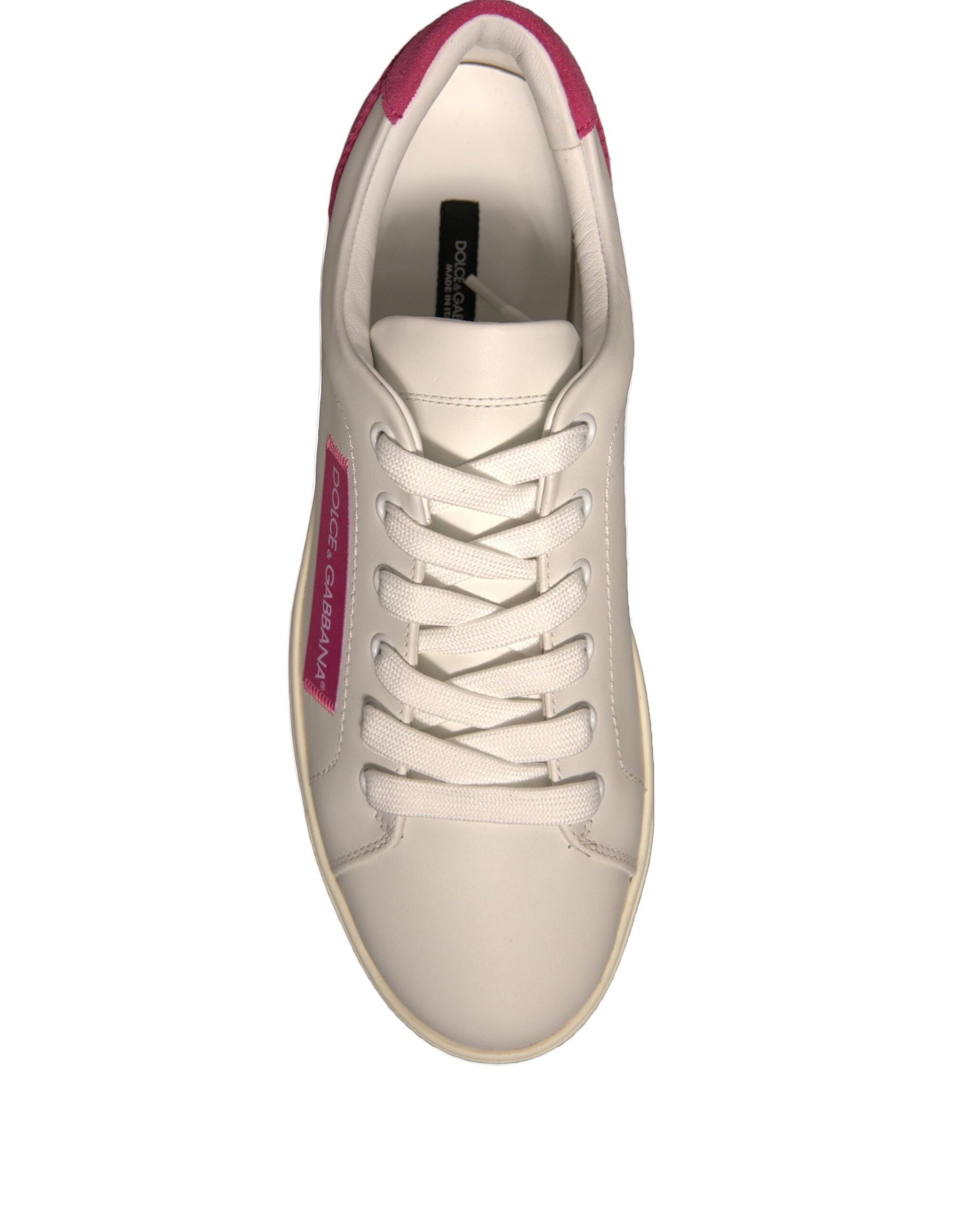 Dolce & Gabbana White Suede Leather Low Top Sneakers Shoes Dolce & Gabbana