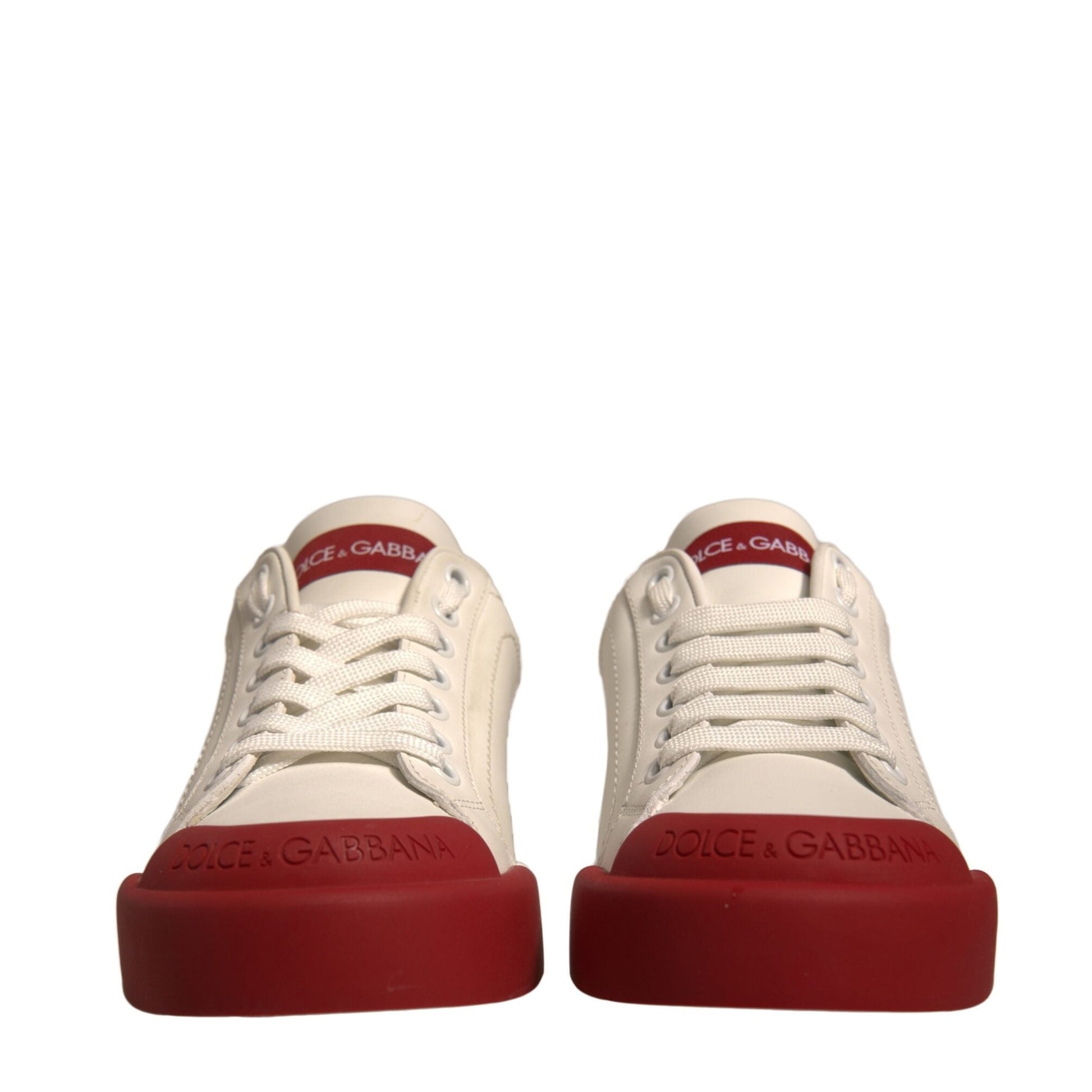 Dolce & Gabbana Shoes White Leather Logo Portofino Sneakers