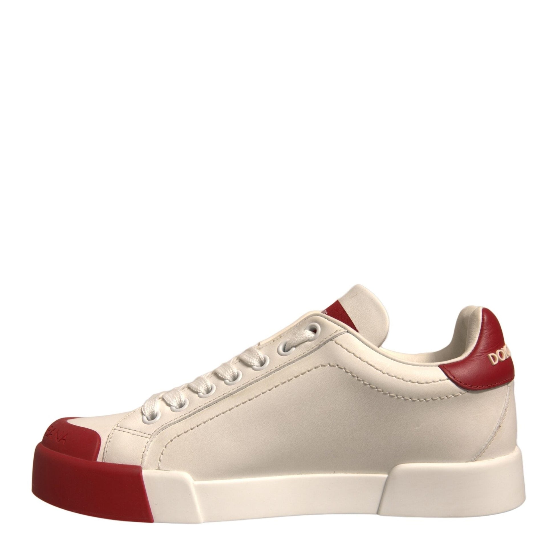 Dolce & Gabbana Shoes White Leather Logo Portofino Sneakers
