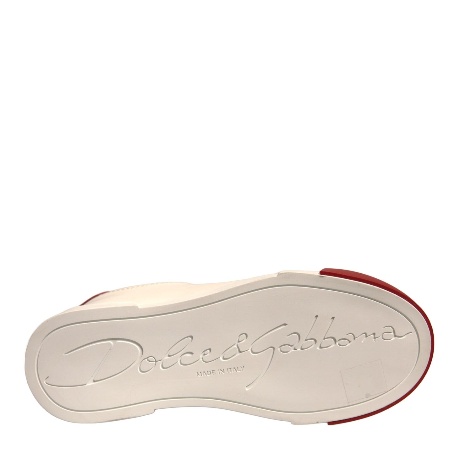 Dolce & Gabbana Shoes White Leather Logo Portofino Sneakers