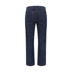 7FOR Blue Cotton Straight-Leg Jeans