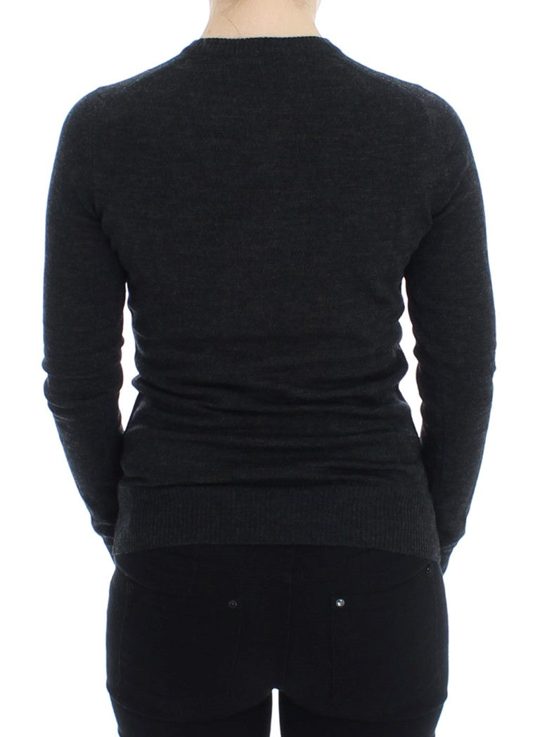 Dolce & Gabbana Gray Wool Button Cardigan Sweater Dolce & Gabbana