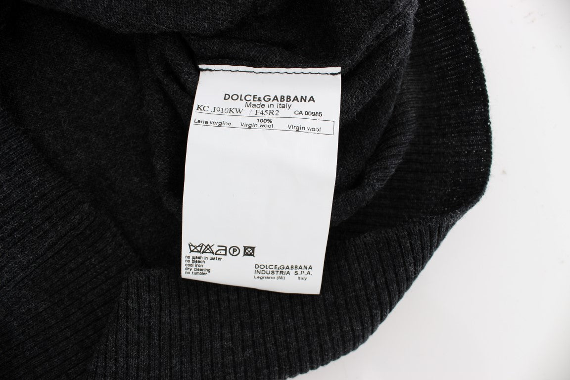 Dolce & Gabbana Gray Wool Button Cardigan Sweater Dolce & Gabbana