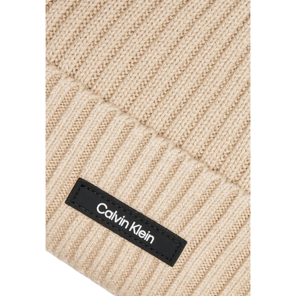 Calvin Klein Beige Organic Cotton Cap Baseball Hat