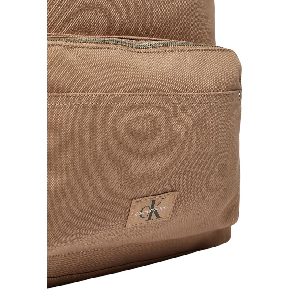 Calvin Klein Jeans Beige Recycled Polyester Backpack Calvin Klein Jeans