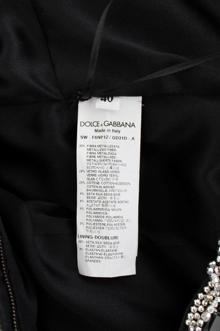 Dolce & Gabbana Crystal Silver Runway Handmade Dress Dolce & Gabbana