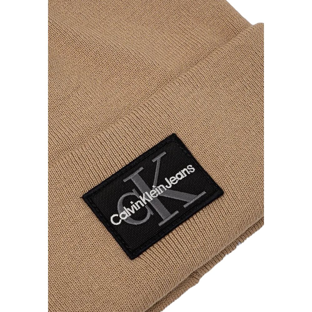 Calvin Klein Jeans Beige Cotton Cap Baseball Hat