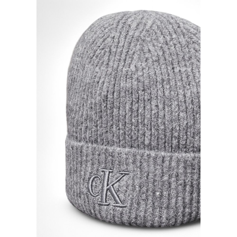 Calvin Klein Gray Marabou Cap Baseball Hat