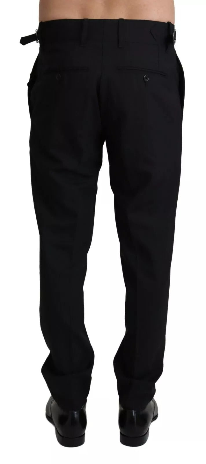 Dolce & Gabbana Black Wool Stretch Dress Trouser Pants Dolce & Gabbana