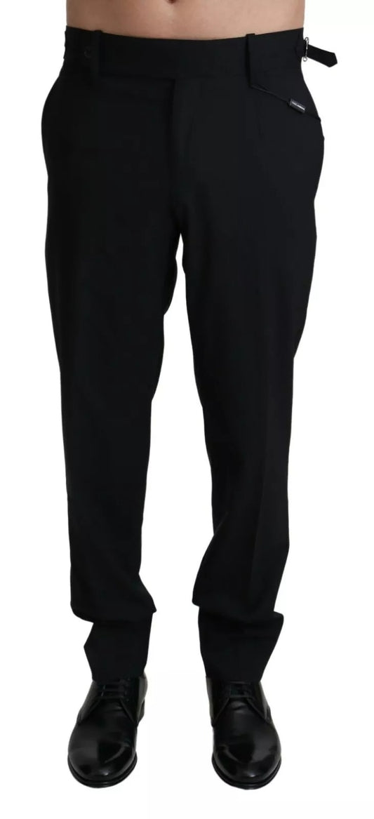 Dolce & Gabbana Black Wool Stretch Dress Trouser Pants Dolce & Gabbana