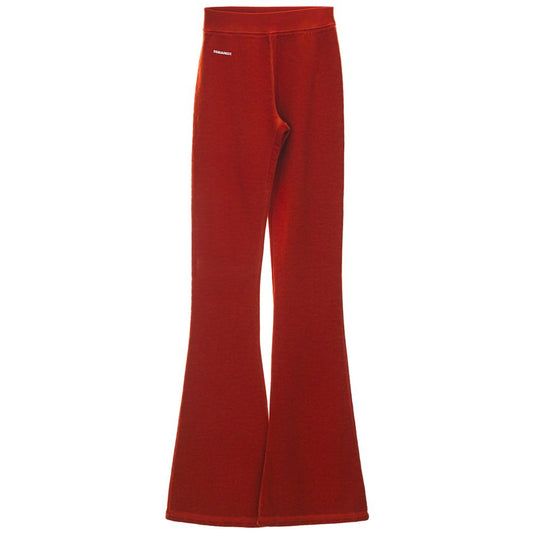 Dsquared² Red Cotton Flared Pant Dsquared²