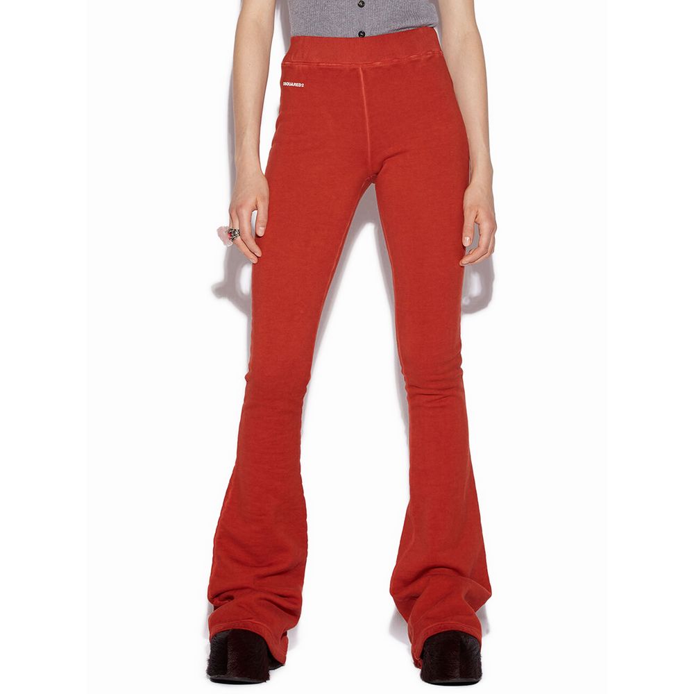 Dsquared² Red Cotton Flared Pant Dsquared²