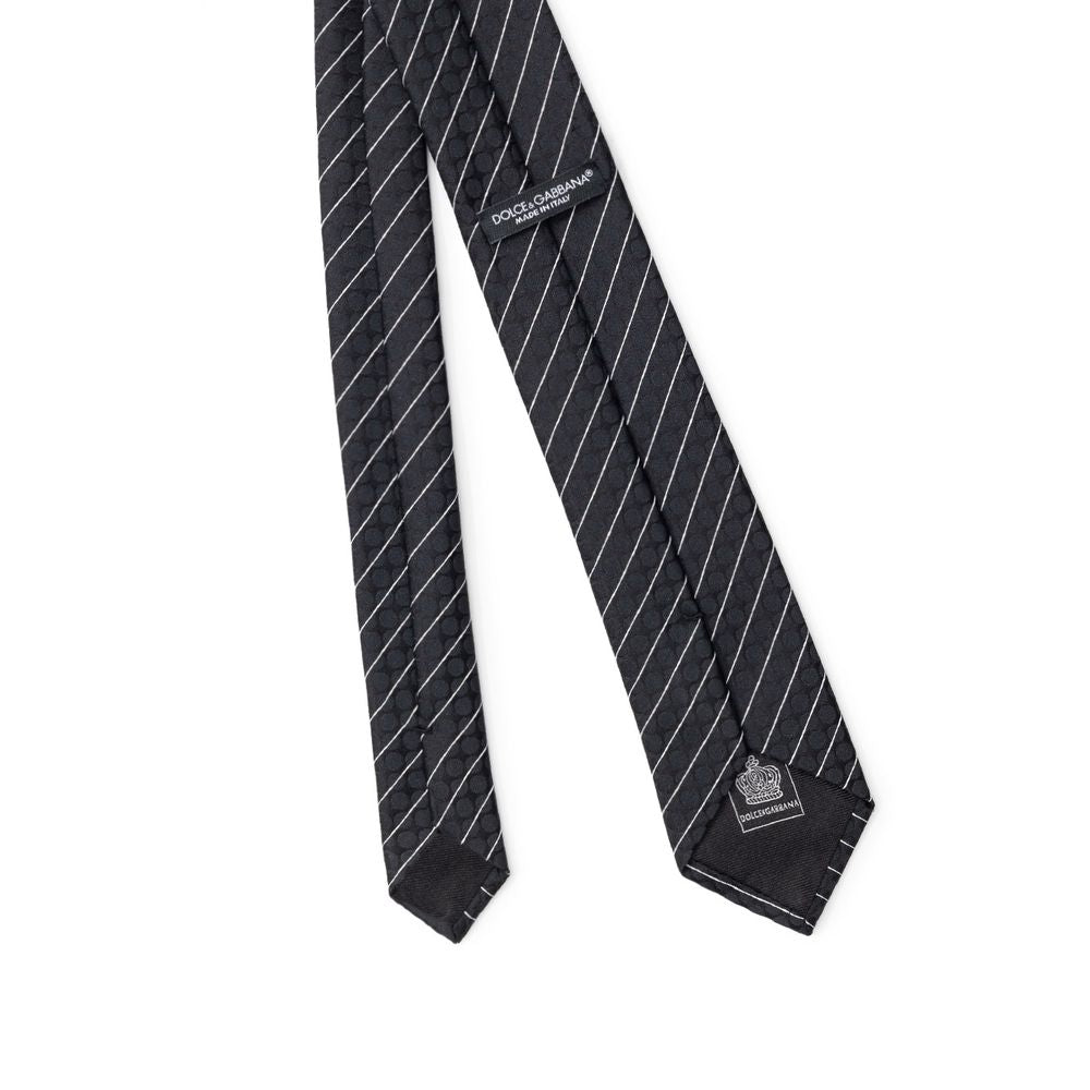 Dolce & Gabbana Black Polyester Ties & Bowty Dolce & Gabbana