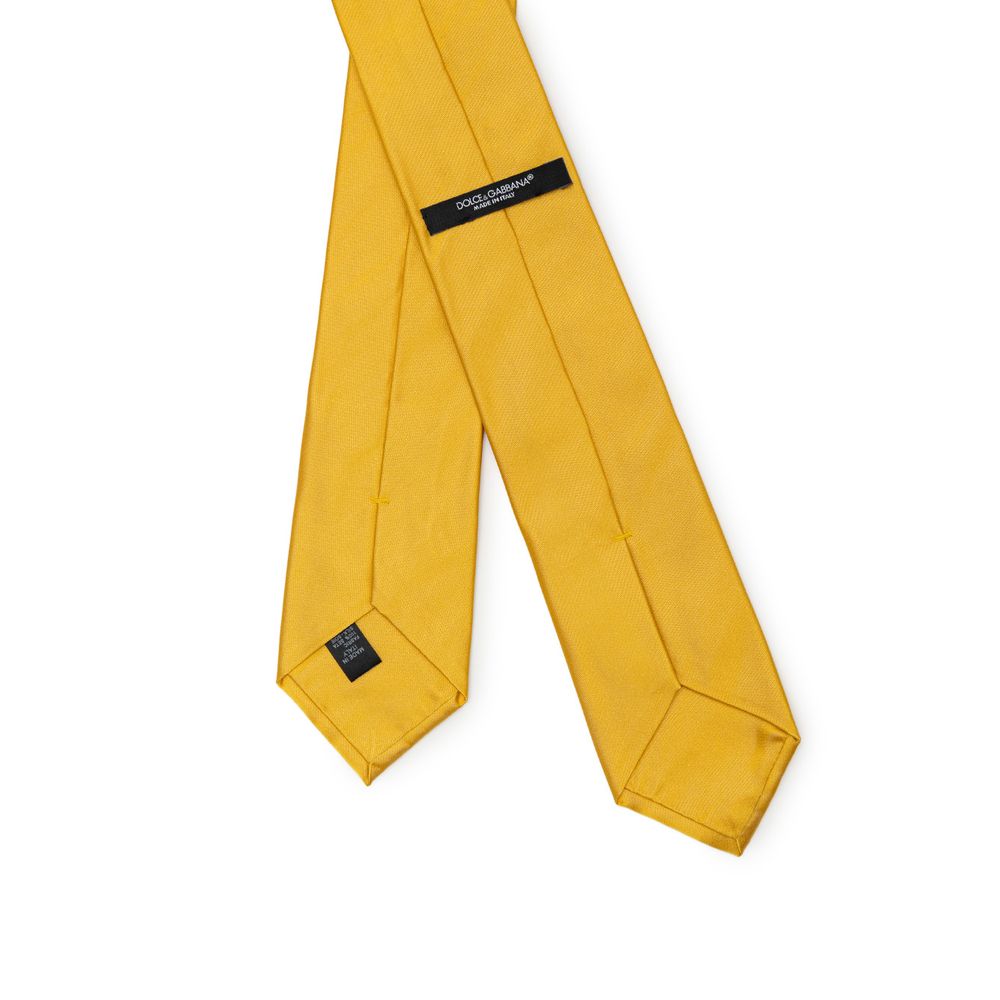 Dolce & Gabbana Gold Silk Ties & Bowty Dolce & Gabbana
