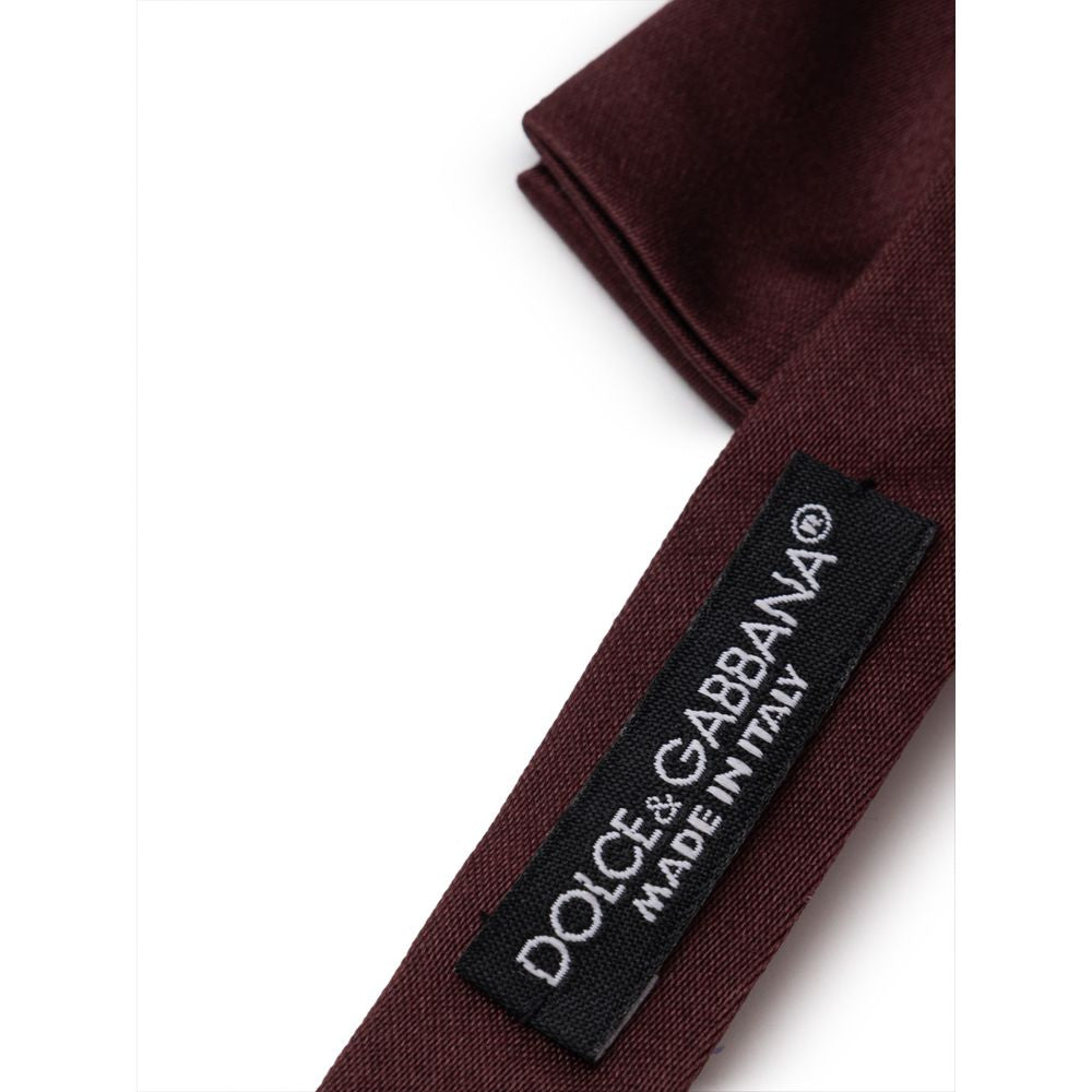 Dolce & Gabbana Burgundy Silk Bowty Dolce & Gabbana