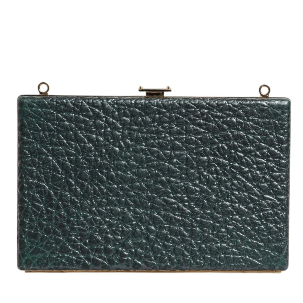 Dolce & Gabbana Black Leather Clutch Evening Crossbody Bag