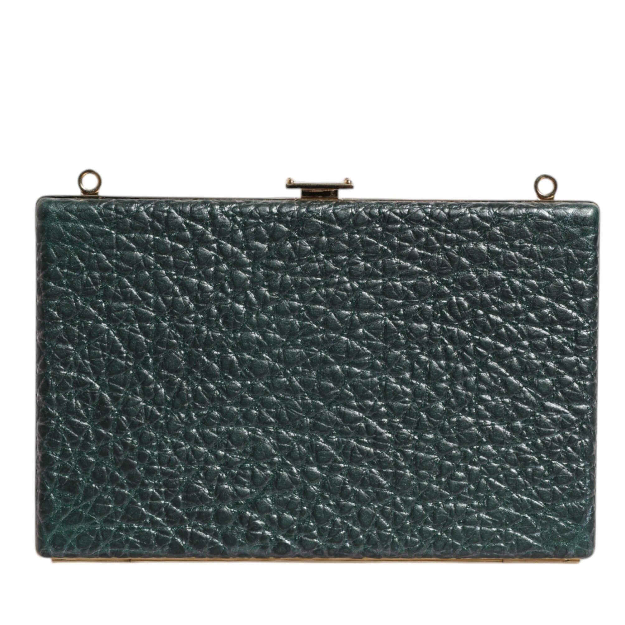Dolce & Gabbana Black Leather Clutch Evening Crossbody Bag