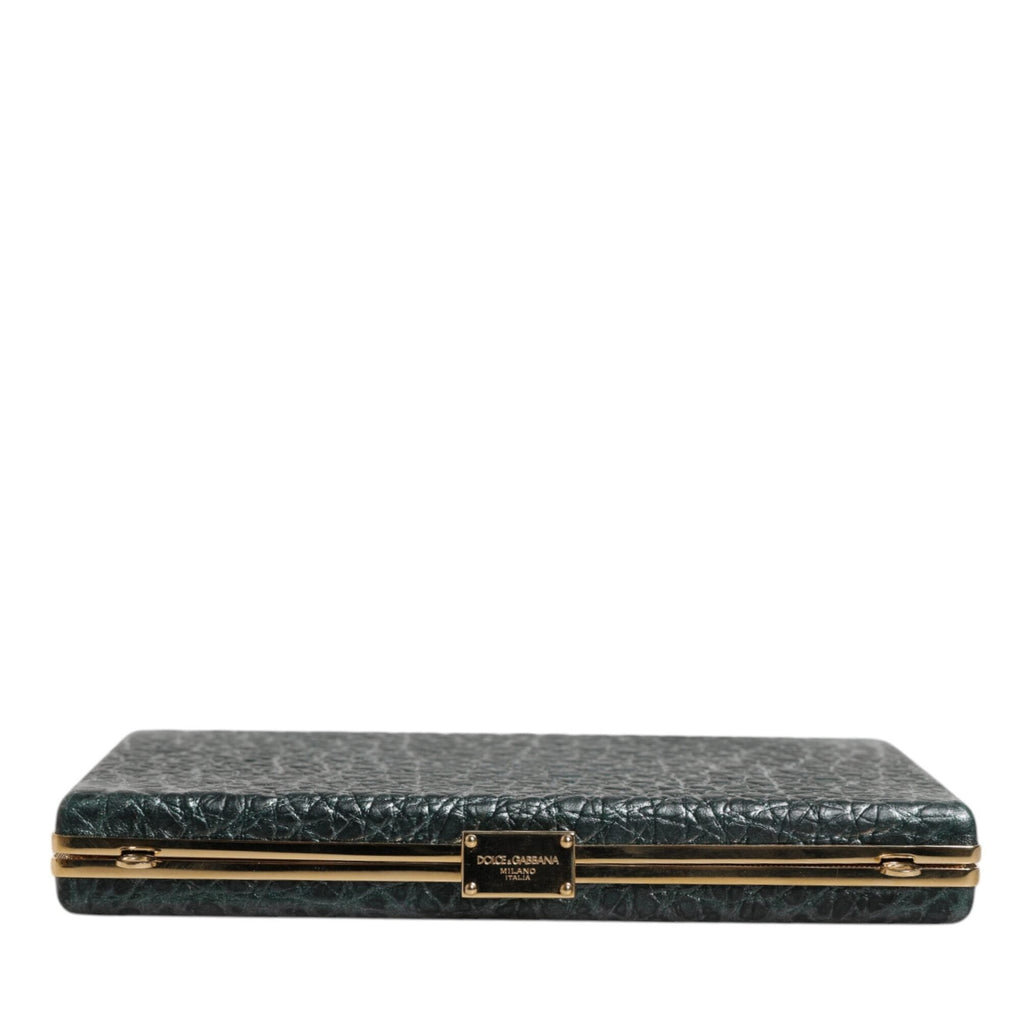 Dolce & Gabbana Black Leather Clutch Evening Crossbody Bag