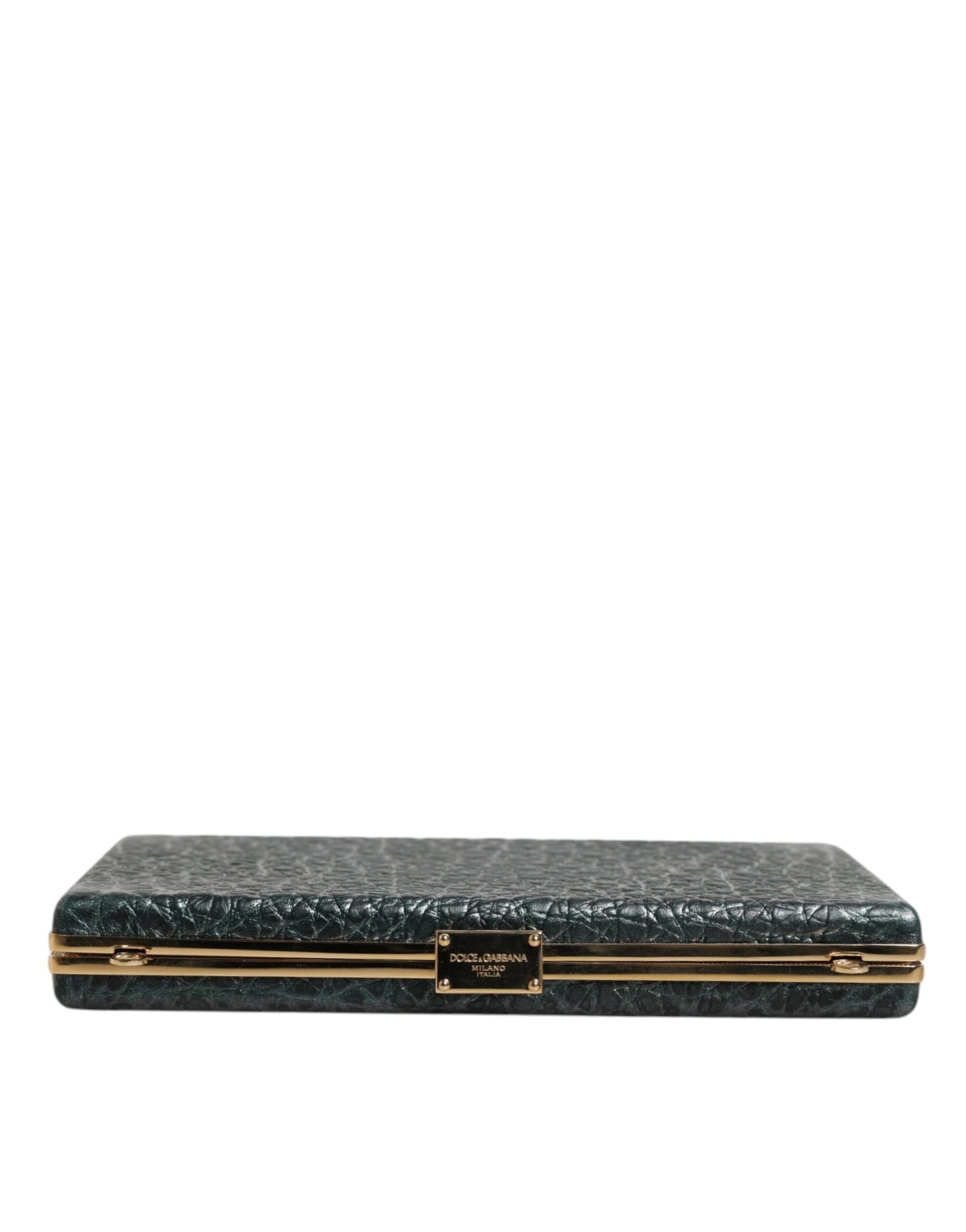 Dolce & Gabbana Black Leather Clutch Evening Crossbody Bag Dolce & Gabbana