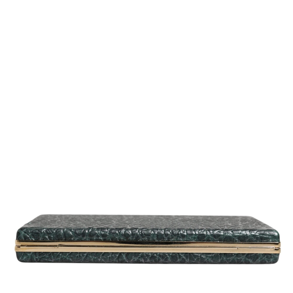 Dolce & Gabbana Black Leather Clutch Evening Crossbody Bag