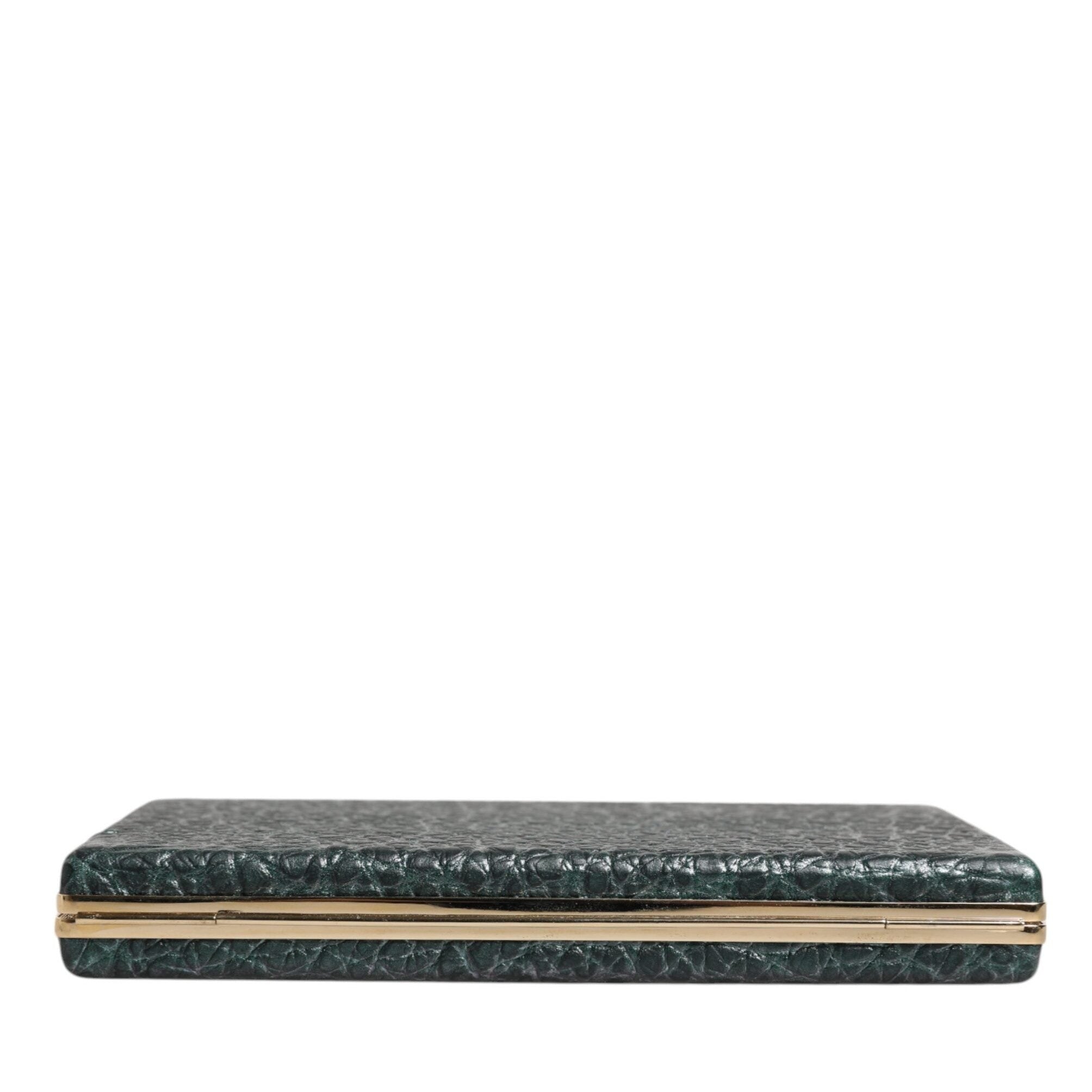 Dolce & Gabbana Black Leather Clutch Evening Crossbody Bag