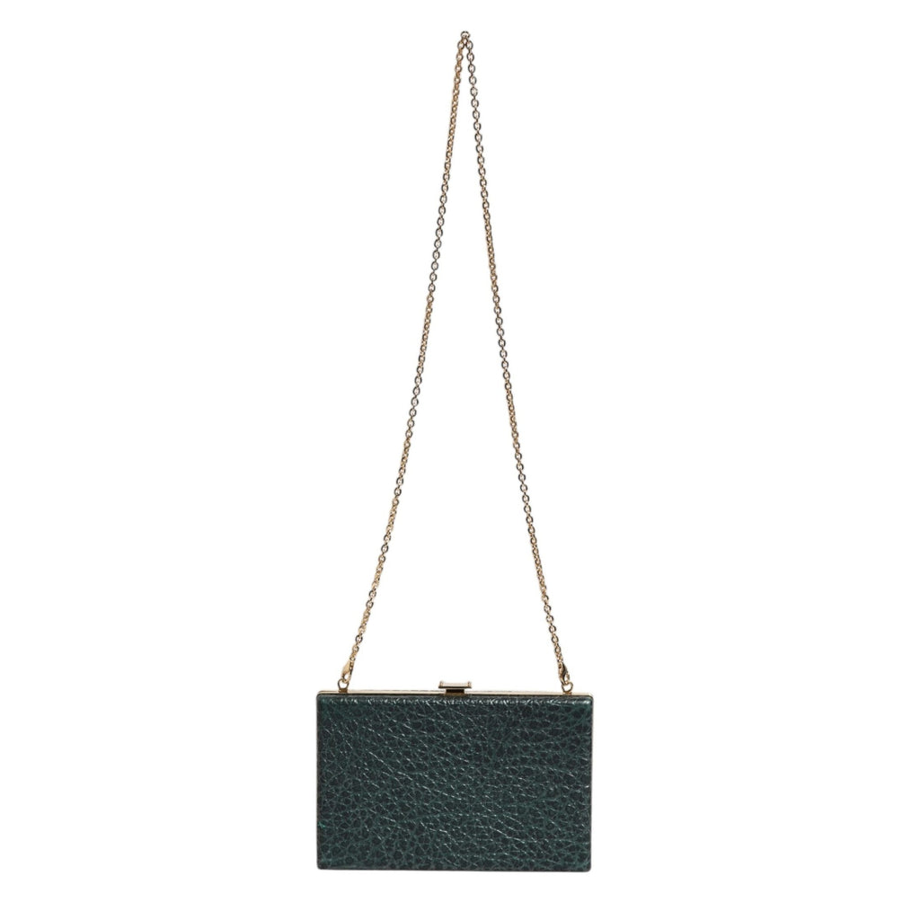 Dolce & Gabbana Black Leather Clutch Evening Crossbody Bag
