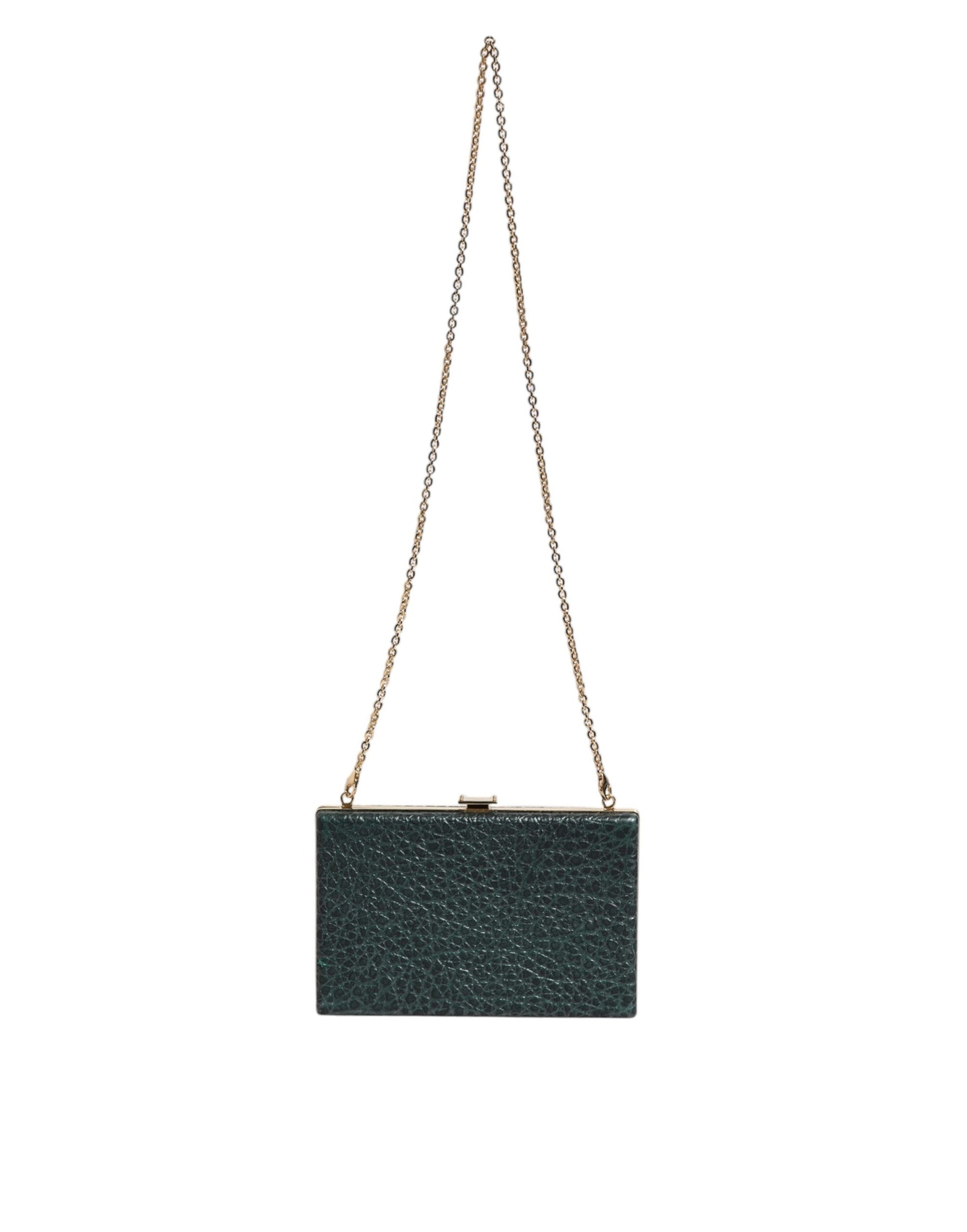 Dolce & Gabbana Black Leather Clutch Evening Crossbody Bag Dolce & Gabbana