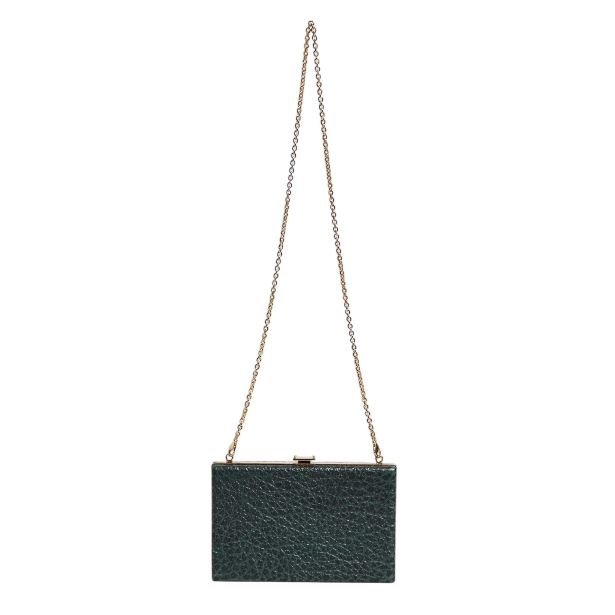 Dolce & Gabbana Black Leather Clutch Evening Crossbody Bag