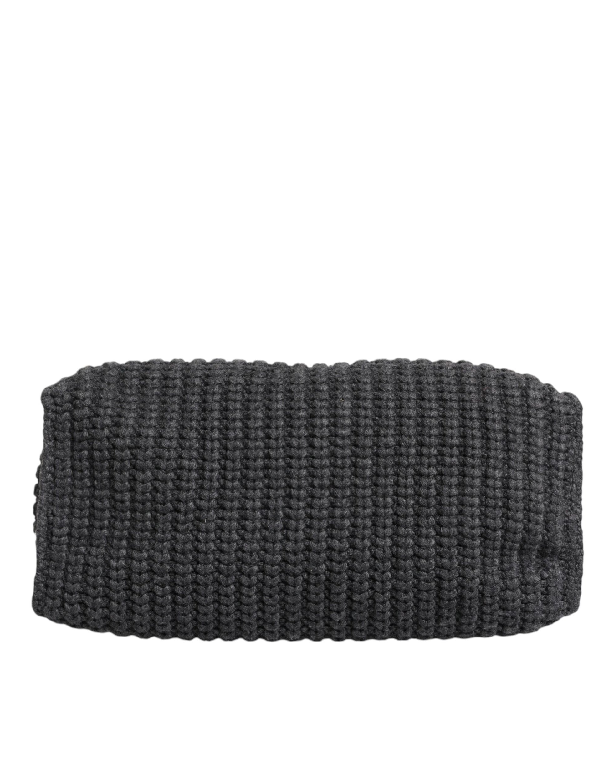 Dolce & Gabbana Black Large Knitted Crochet Shoulder Shopper DG Logo Bag Dolce & Gabbana