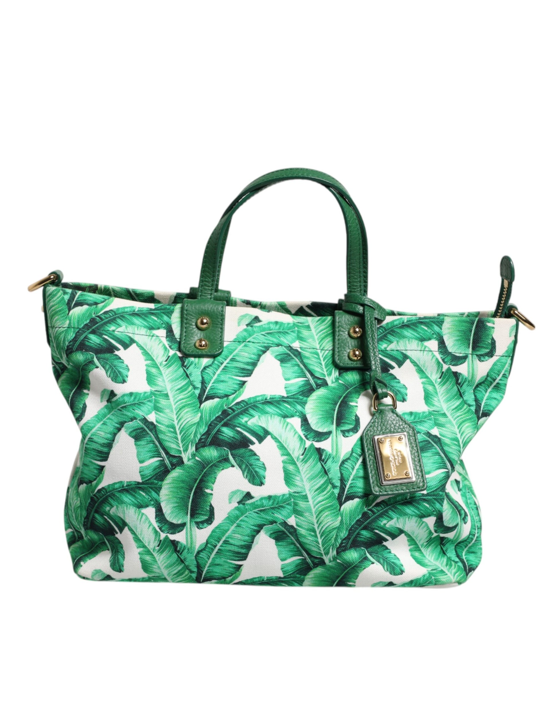 Dolce & Gabbana Green Canvas Botanical Garden Women Tote Bag Dolce & Gabbana