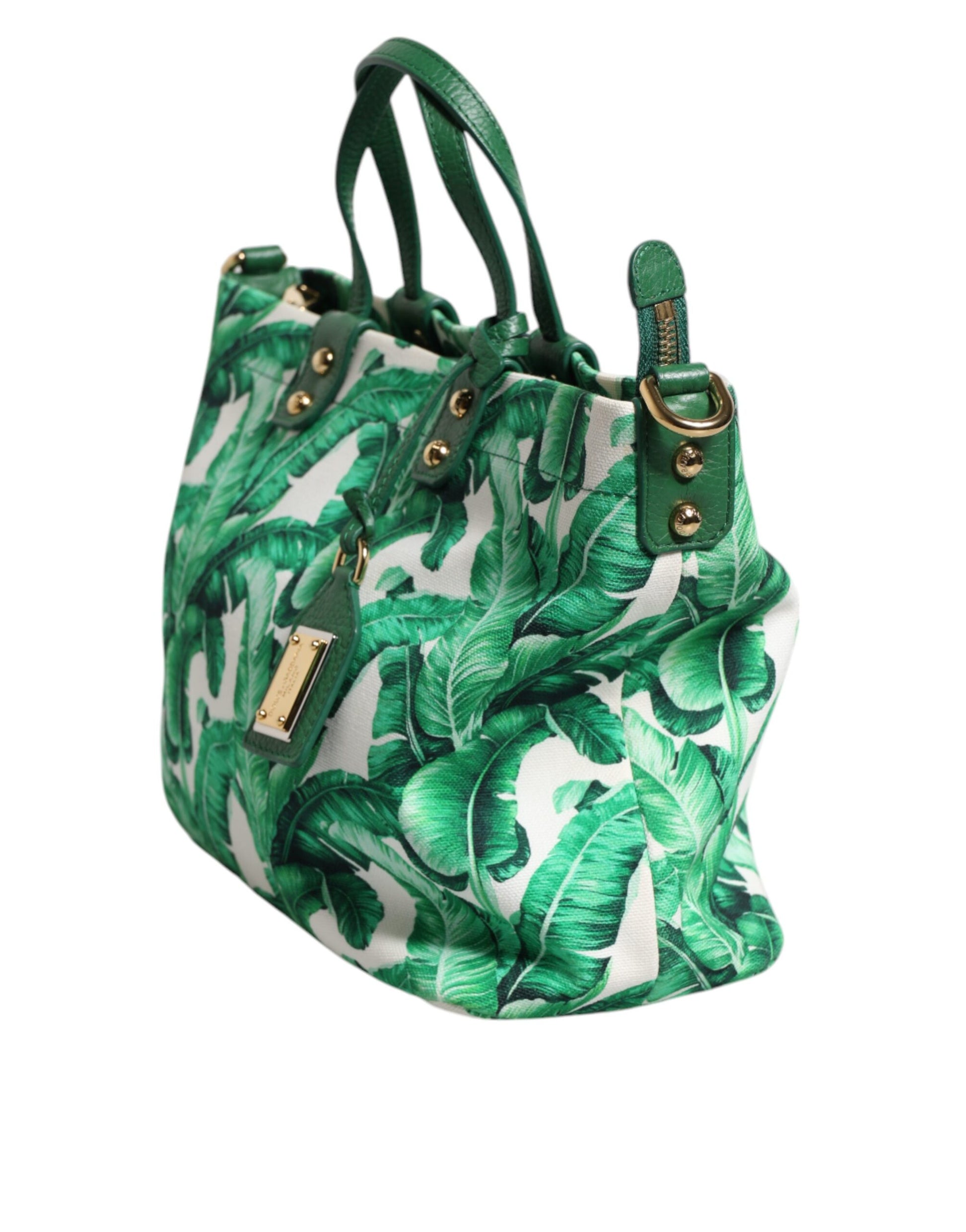 Dolce & Gabbana Green Canvas Botanical Garden Women Tote Bag Dolce & Gabbana