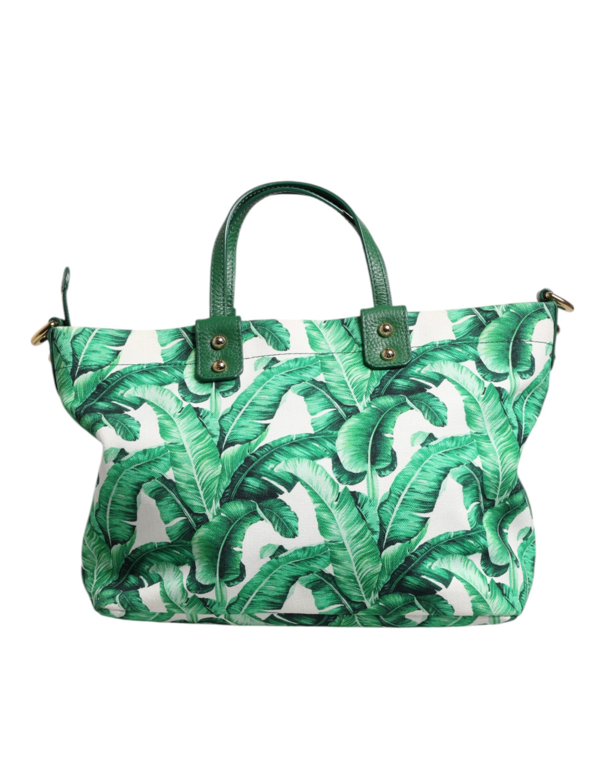 Dolce & Gabbana Green Canvas Botanical Garden Women Tote Bag Dolce & Gabbana