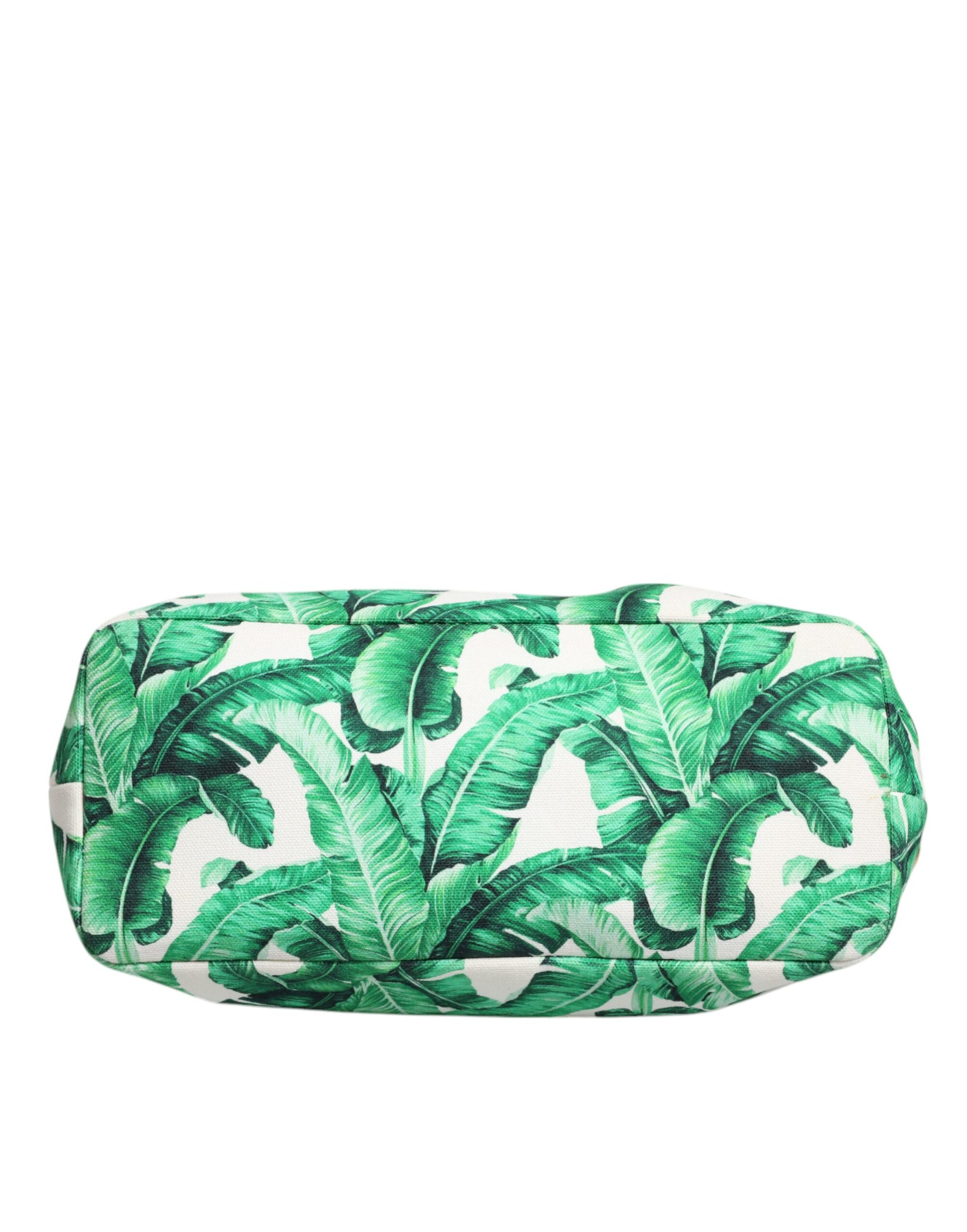 Dolce & Gabbana Green Canvas Botanical Garden Women Tote Bag Dolce & Gabbana