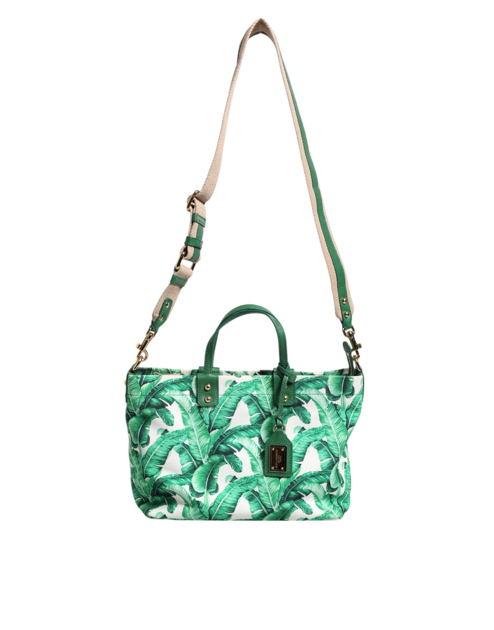 Dolce & Gabbana Green Canvas Botanical Garden Women Tote Bag Dolce & Gabbana