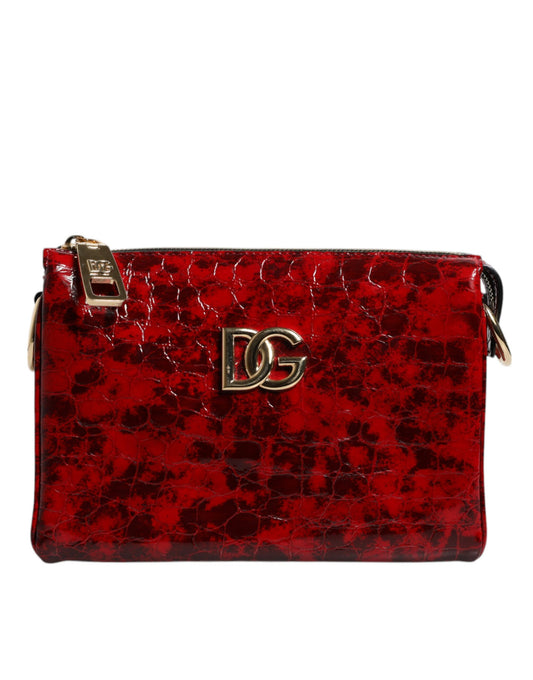 Dolce & Gabbana Red Exotic Leather DG Logo Women Crossbody Bag Dolce & Gabbana