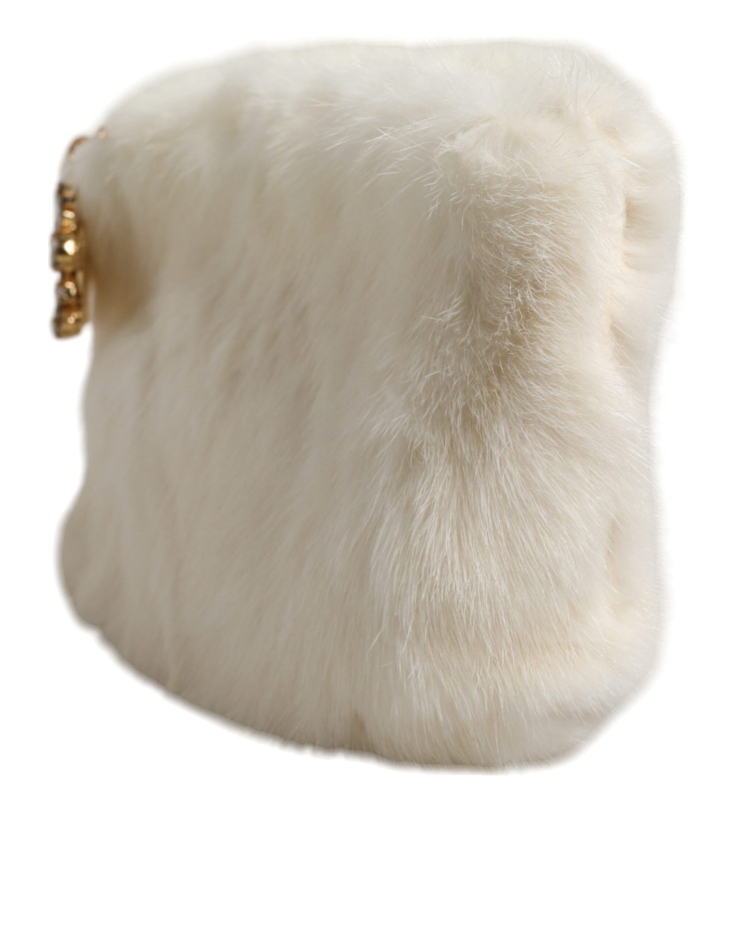 Dolce & Gabbana White Fur Handbag Clutch Purse Pouch Bag Dolce & Gabbana