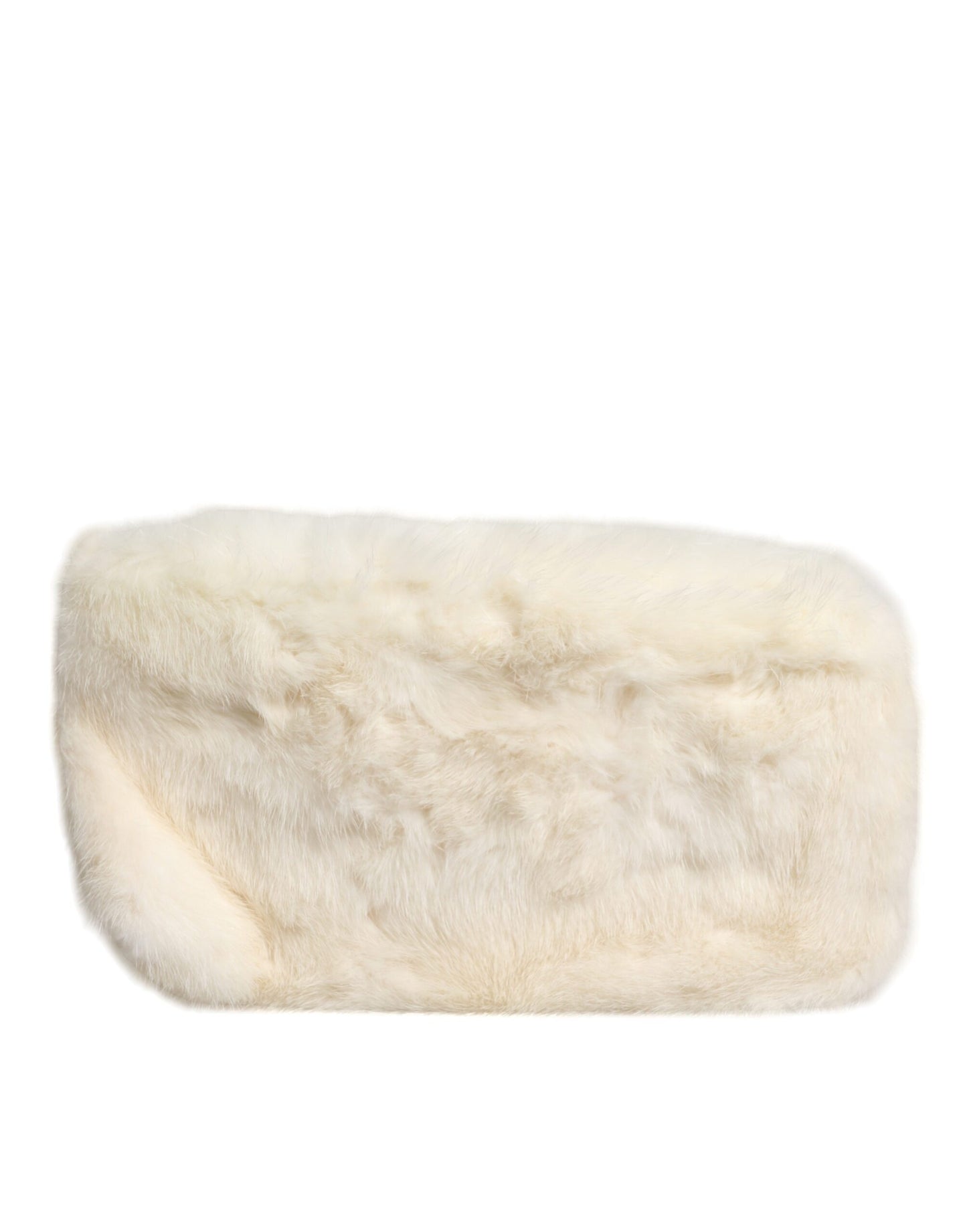 Dolce & Gabbana White Fur Handbag Clutch Purse Pouch Bag Dolce & Gabbana