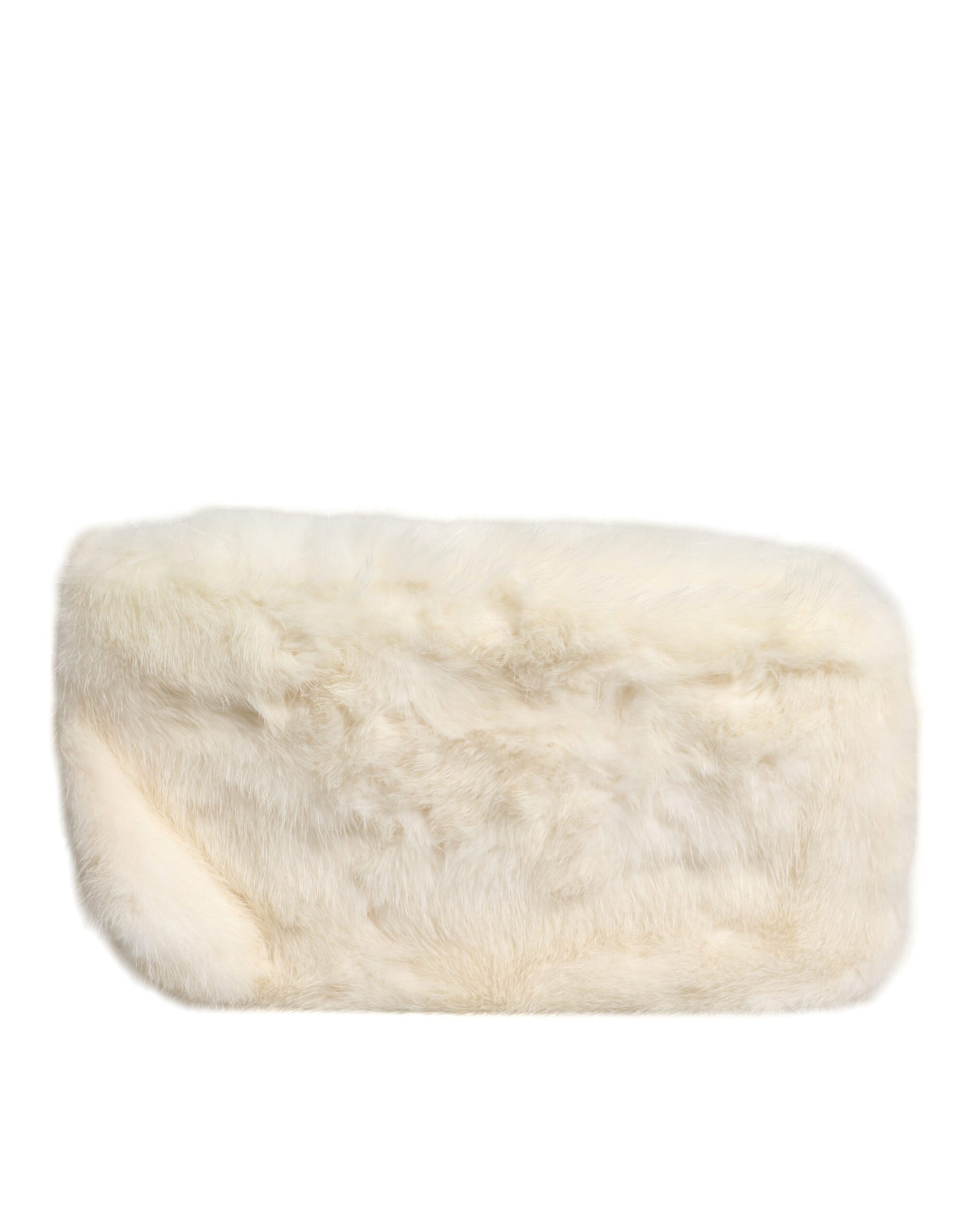Dolce & Gabbana White Fur Handbag Clutch Purse Pouch Bag Dolce & Gabbana