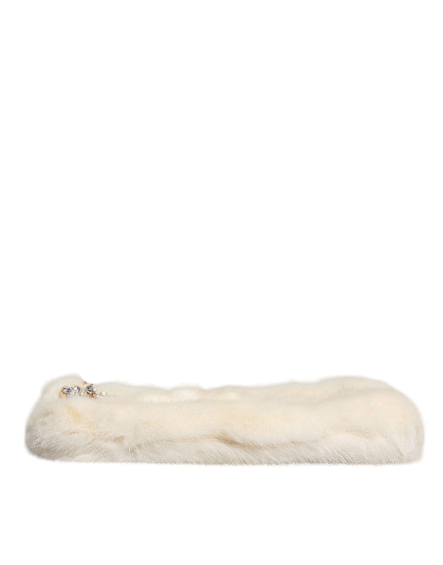 Dolce & Gabbana White Fur Handbag Clutch Purse Pouch Bag Dolce & Gabbana