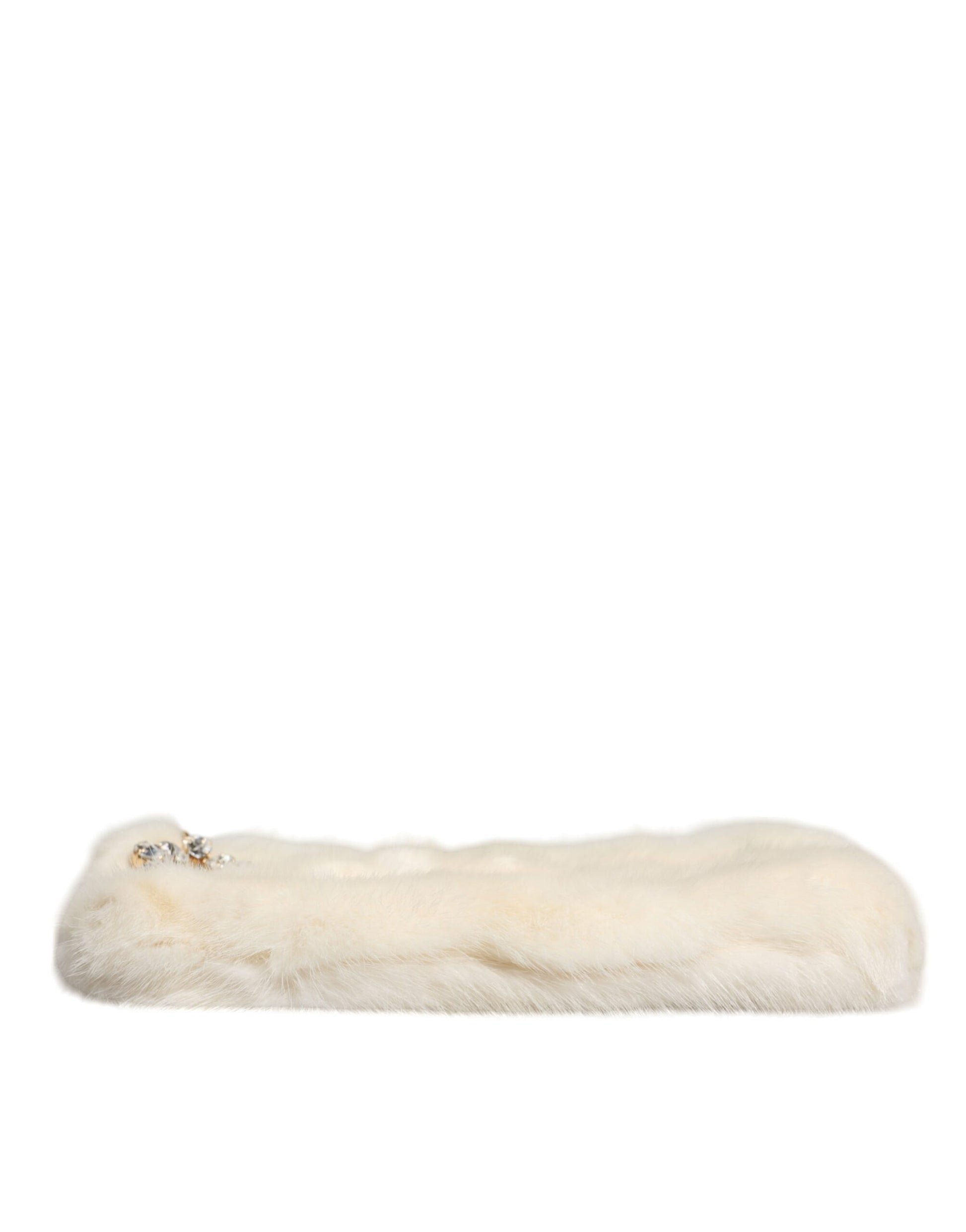 Dolce & Gabbana White Fur Handbag Clutch Purse Pouch Bag Dolce & Gabbana