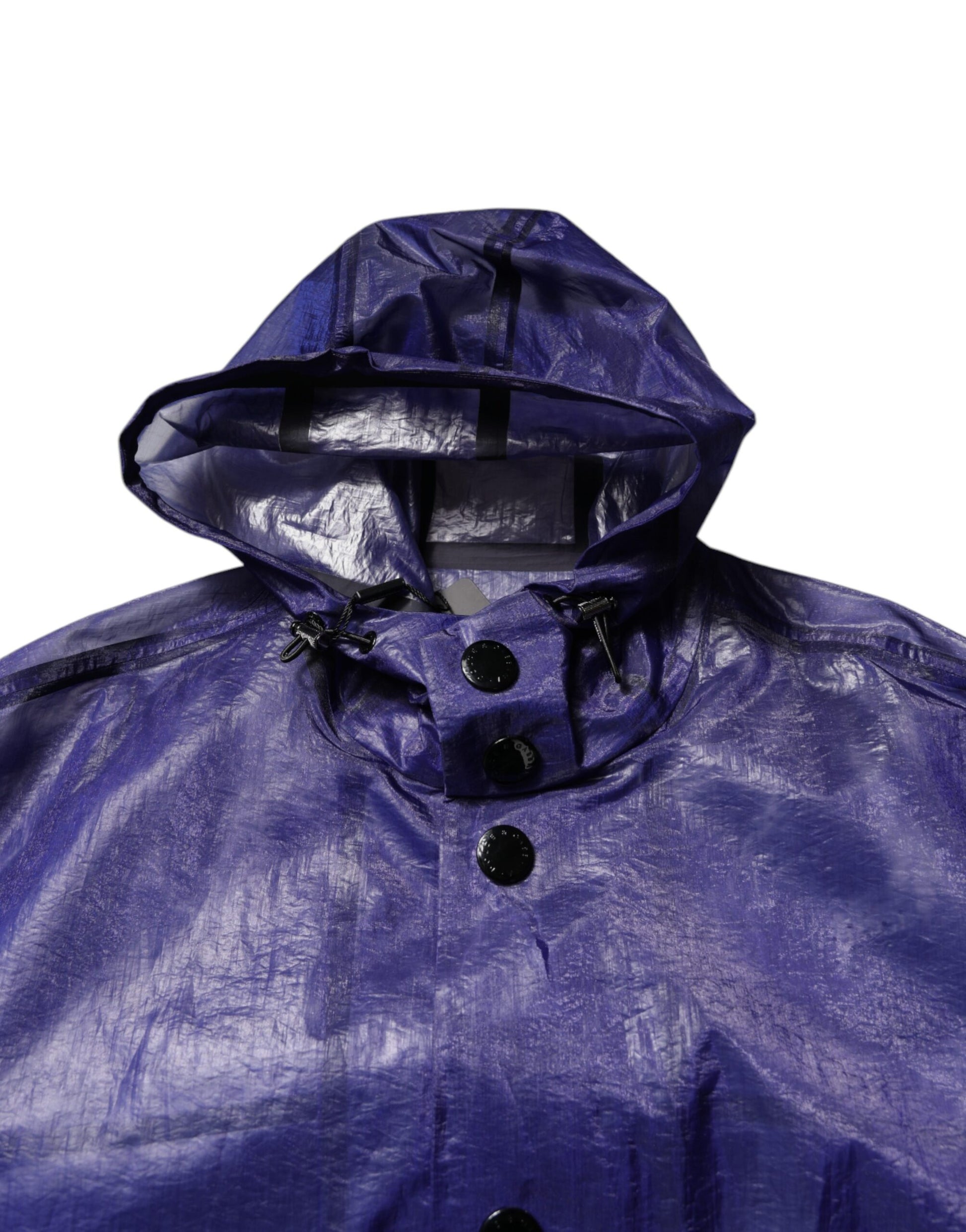 Dolce & Gabbana Dark Blue Cotton Hooded Men Raincoat Jacket Dolce & Gabbana