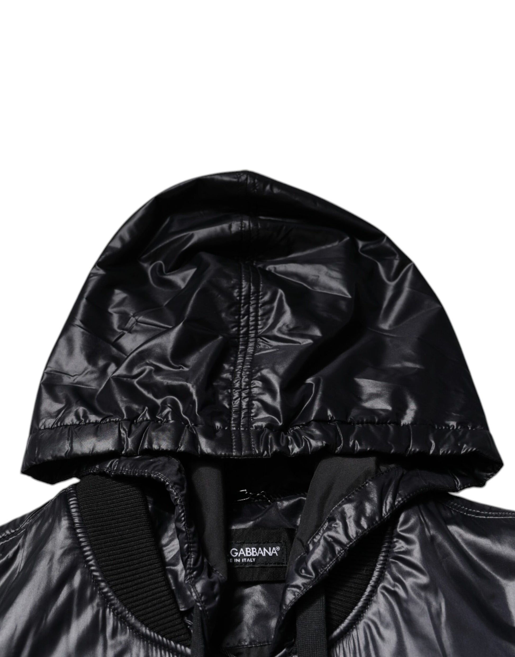Dolce & Gabbana Black Nylon Hooded Full Zip Blouson Jacket Dolce & Gabbana