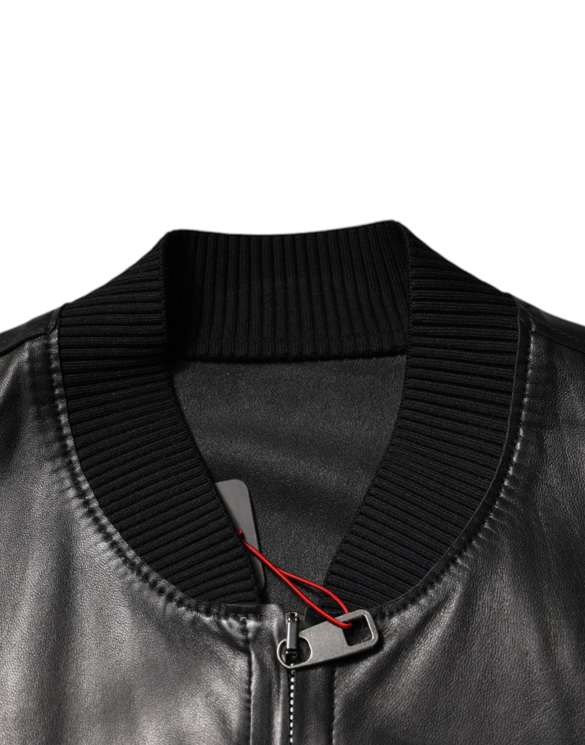 Dolce & Gabbana Black Lambskin Full Zip Biker Blouson Jacket Dolce & Gabbana