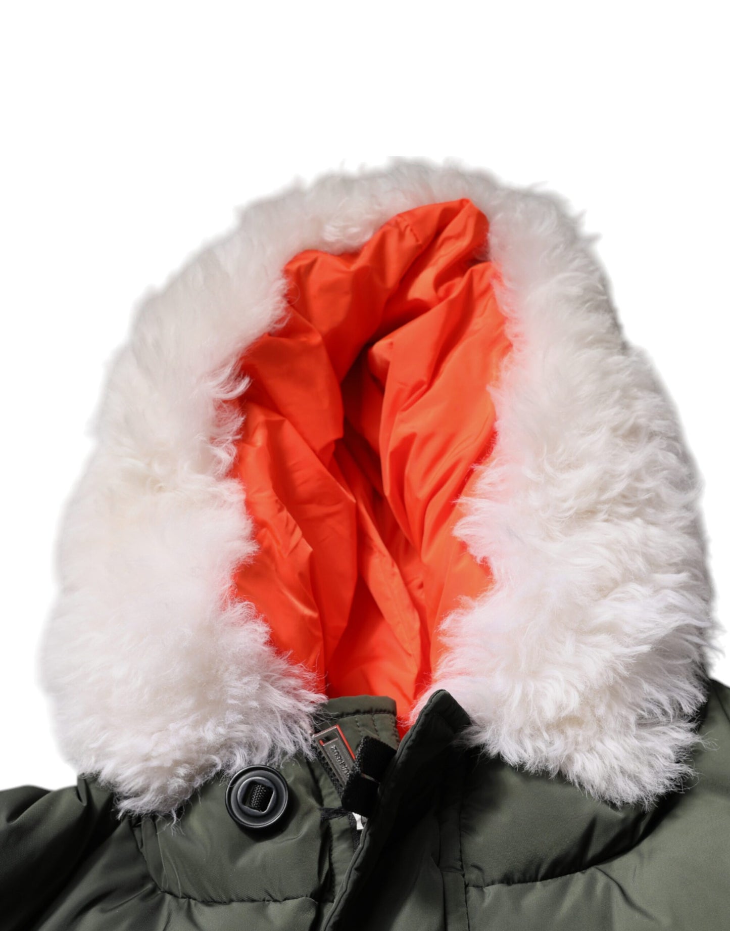 Dsquared² Green Hooded Long Sleeves Fur Shearling Jacket Dsquared²