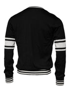 Dolce & Gabbana Black White Guitar Silk Crew Neck Sweater - Eljoys Fashion 
