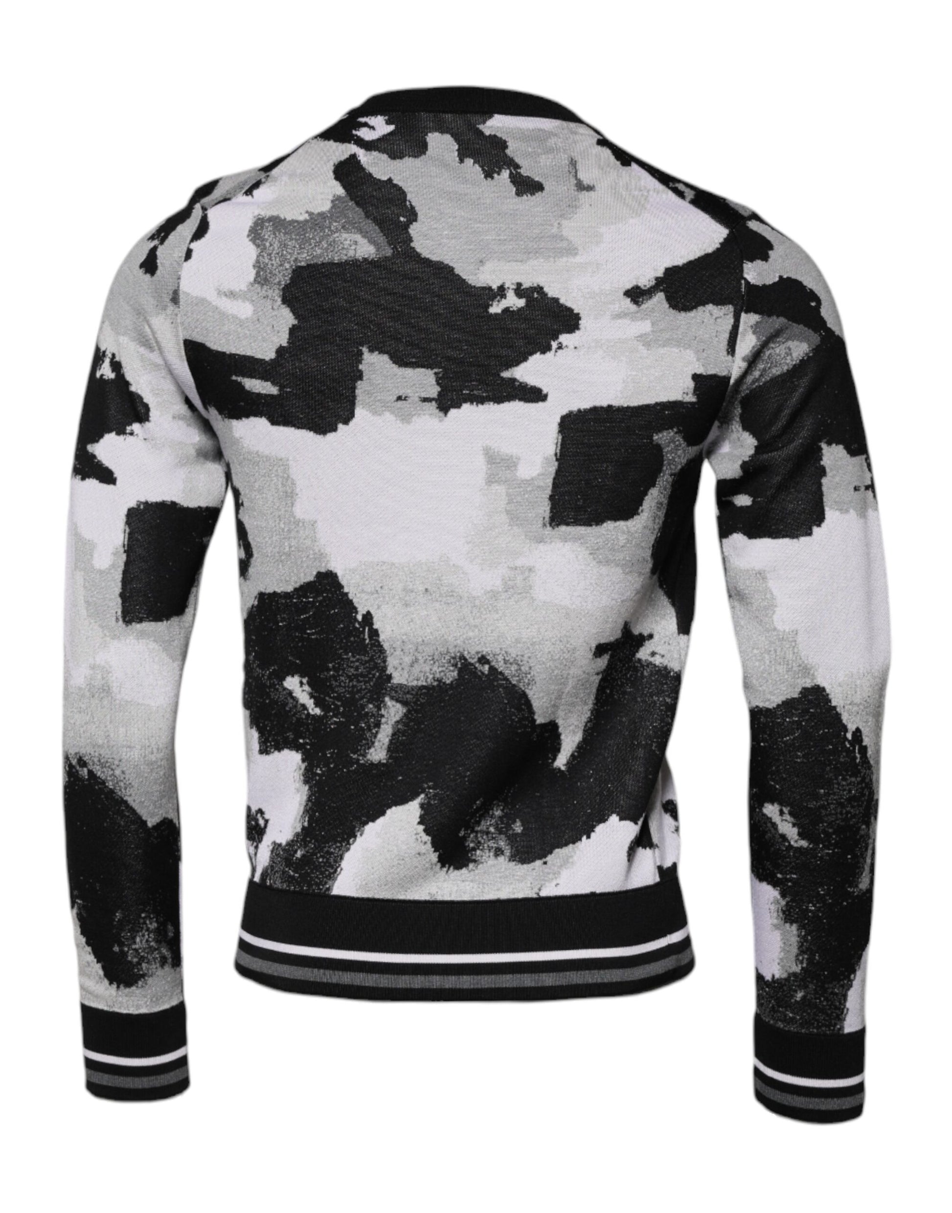Dolce & Gabbana Multicolor Camouflage Crew Neck Men Pullover Sweater Dolce & Gabbana