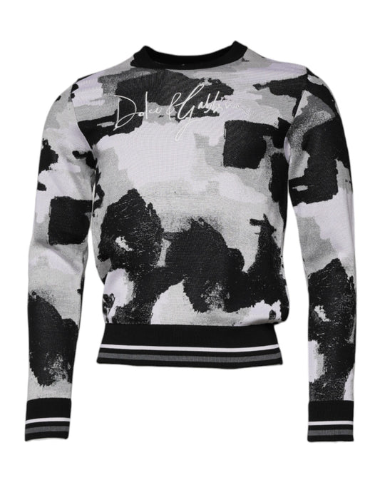 Dolce & Gabbana Multicolor Camouflage Crew Neck Men Pullover Sweater Dolce & Gabbana