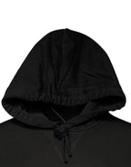 Dolce & Gabbana Black Cotton Hooded DG Shield Pullover Sweater - Eljoys Fashion 
